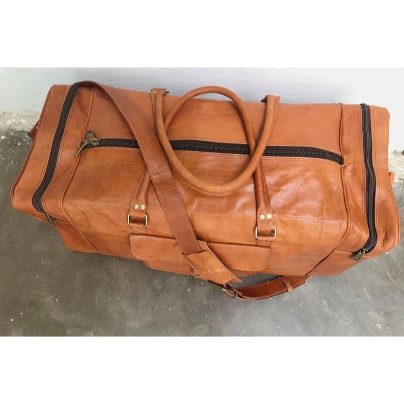 LEATHER DUFFLE BAG, Carryon Bag, Duffle Bag Men, Black Duffle Bag, Unisex Gift Ideas Large Overnight Carry On Luggage Duffle Bag