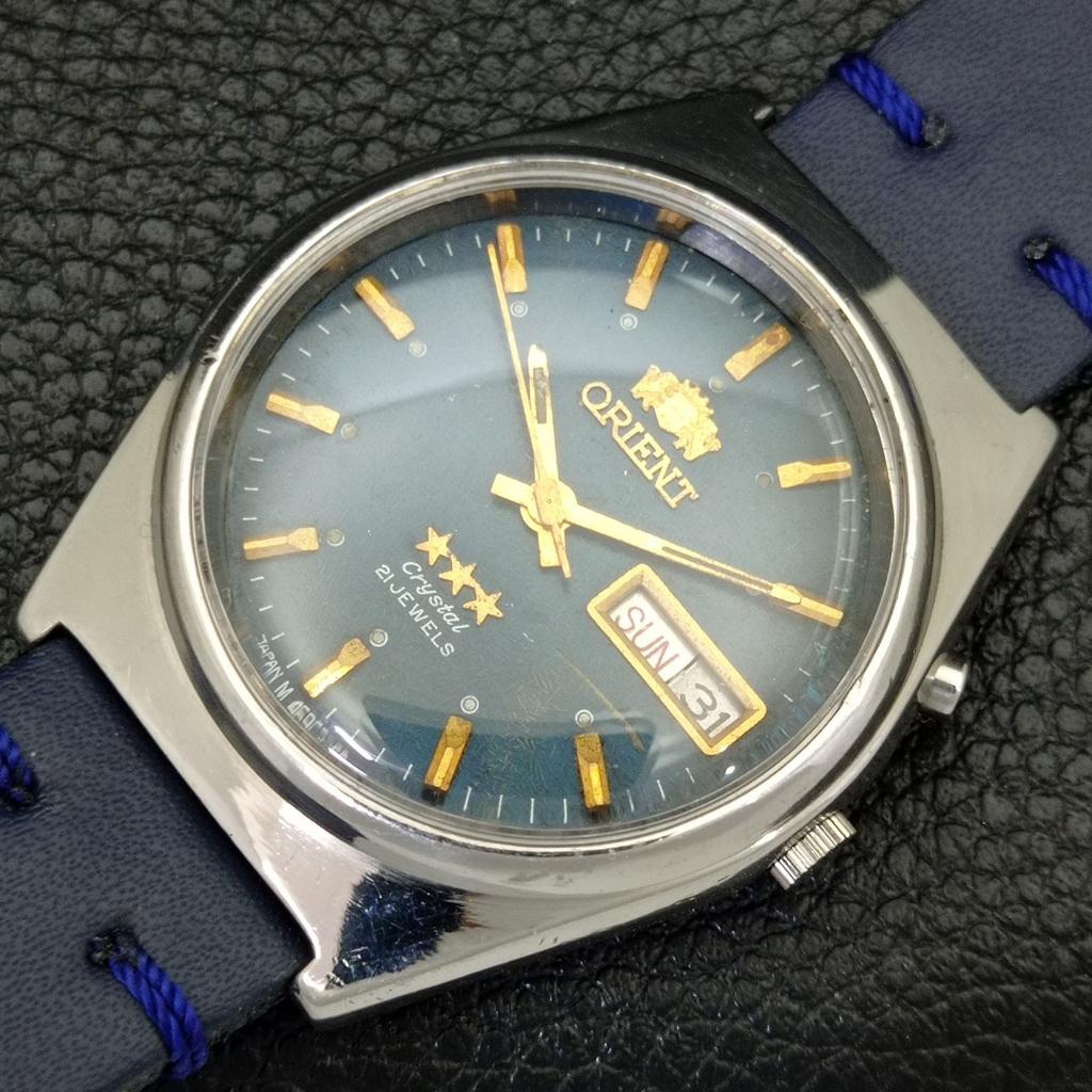 VINTAGE ORIENT CRYSTAL AUTOMATIC 46941 JAPAN MENS ORIGINAL DIAL WATCH A700717-5 R204-a700717
