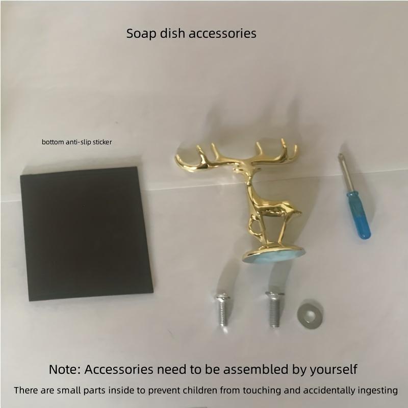 Self-draining Soap Dish Leaf Shaped Soap Box With Deer Decoration Soap Holder For Bathroom Kitchen Home Bathroom Decor