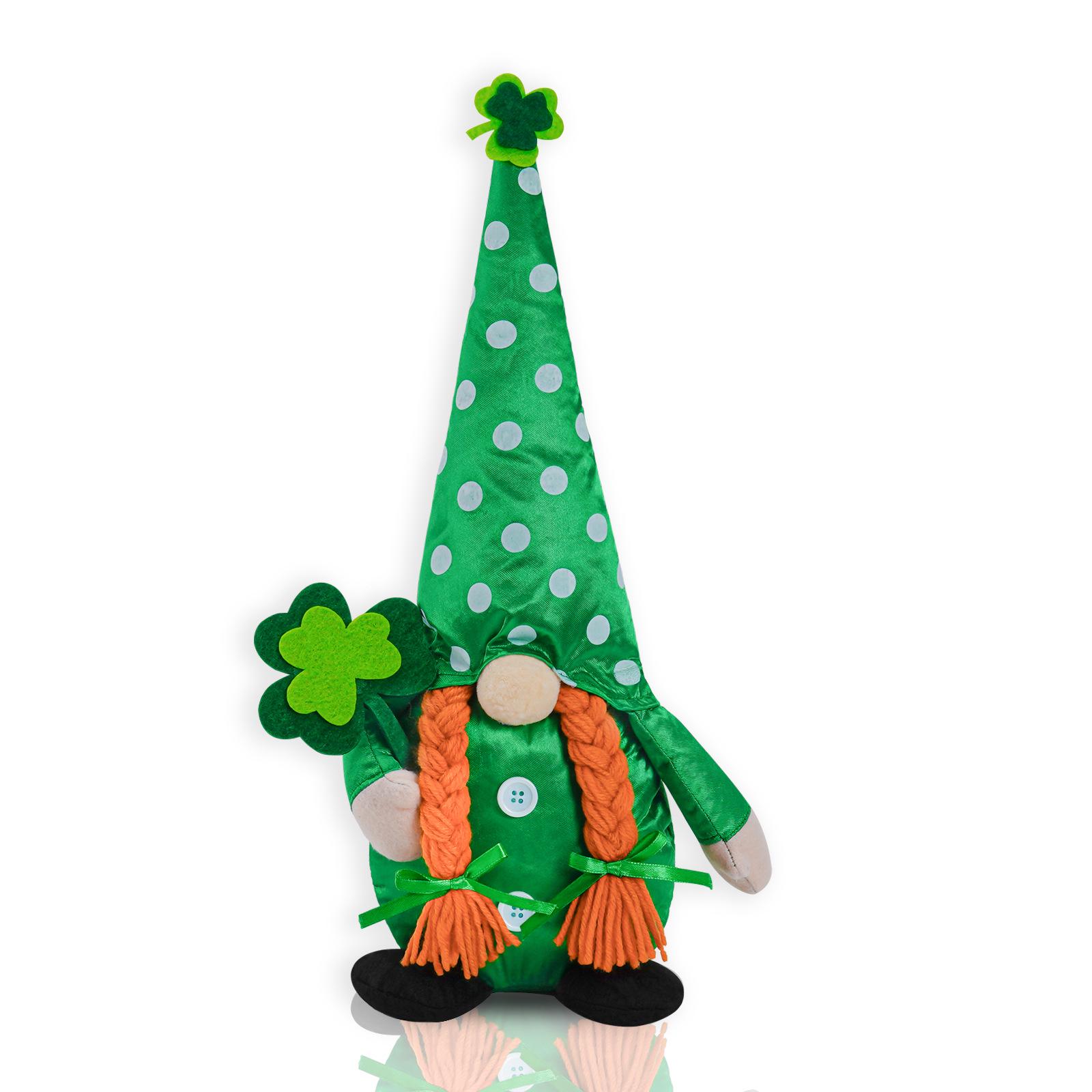 St. Patrick s Day Green Leaf Gnome Figurine Ornament