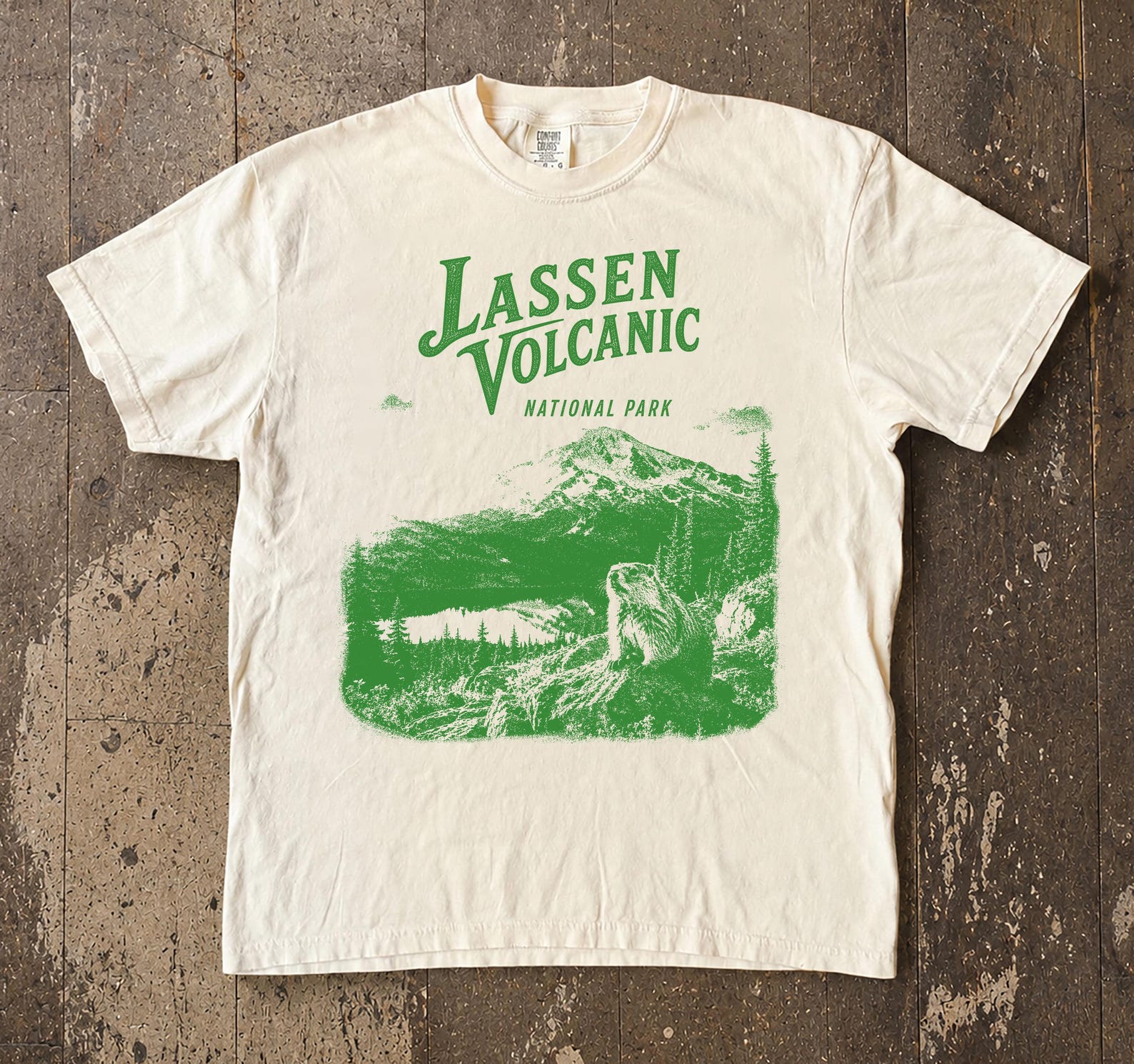 Lassen Volcanic National Park T-Shirt, Vintage Mountain Hiking Tee, California Nature Apparel S