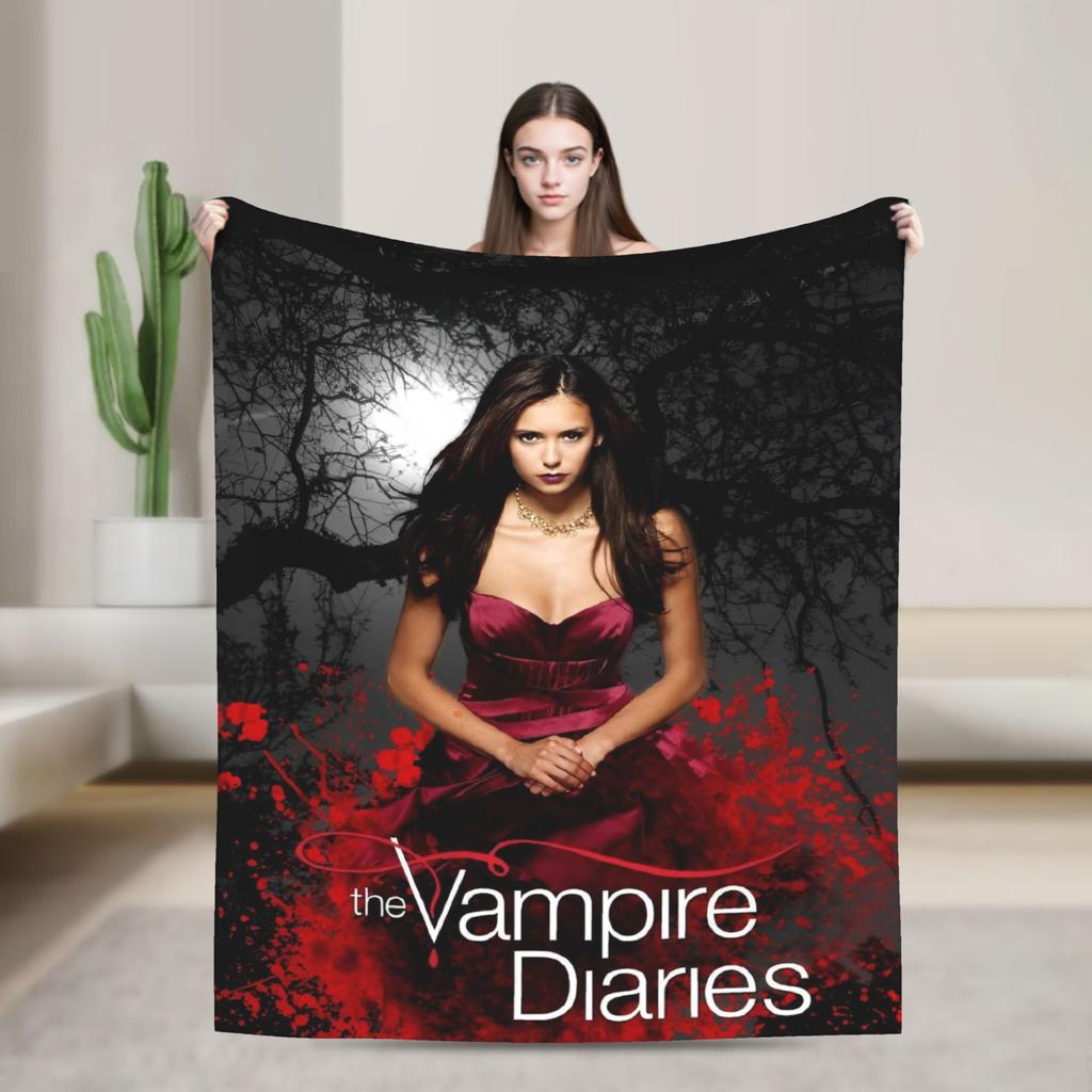 Vampire Diaries Damon Salvatore Blankets Velvet Spring/Autumn  Portable Warm Throw Blankets for Sofa Bedroom Bedspread