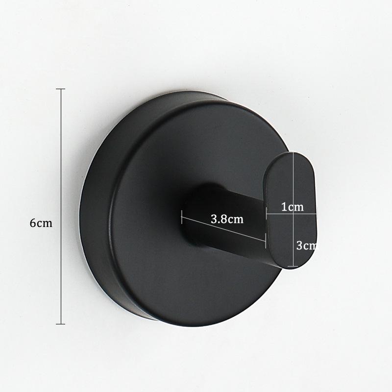 Stainless Steel No-Drill Suction Cup Wall Hook for Coats & Hats - Black