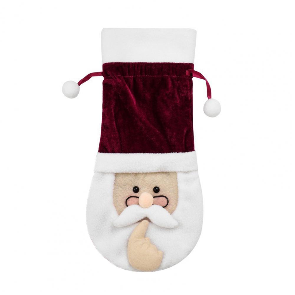 

Christmas Wine Bag Festive Christmas Wine Bottle Covers Santa Reindeer Snowman Designs Soft Plush Bottle Toppers for Xmas червоний