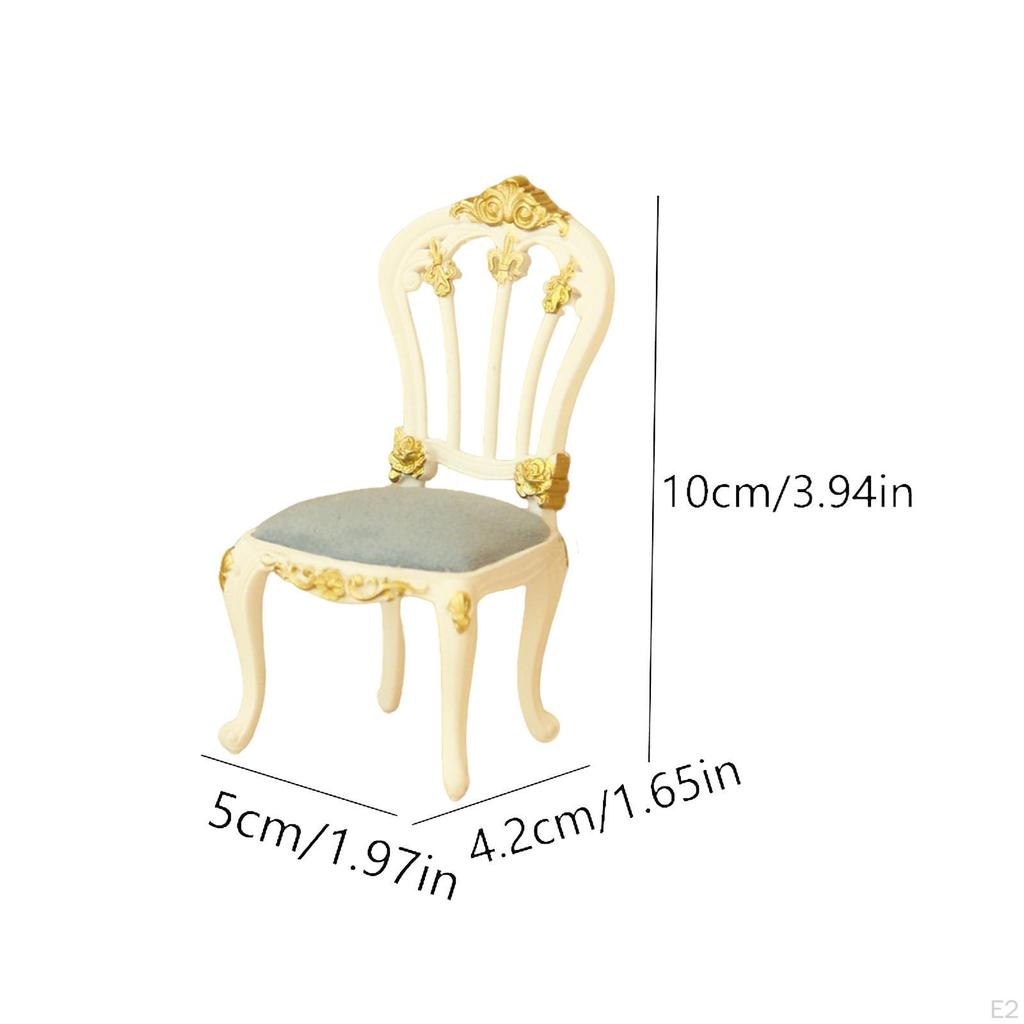 1/12 Scale Dollhouse Chair Decorative Model Decoration Artificial Mini Dining Miniature