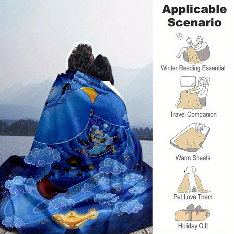 1pc, Magical Genie Home Decor Blanket: A Perfect Gift for Your Bedroom, Living Room, or Travel, Flannel Throw Blanket, Ideal for Couches