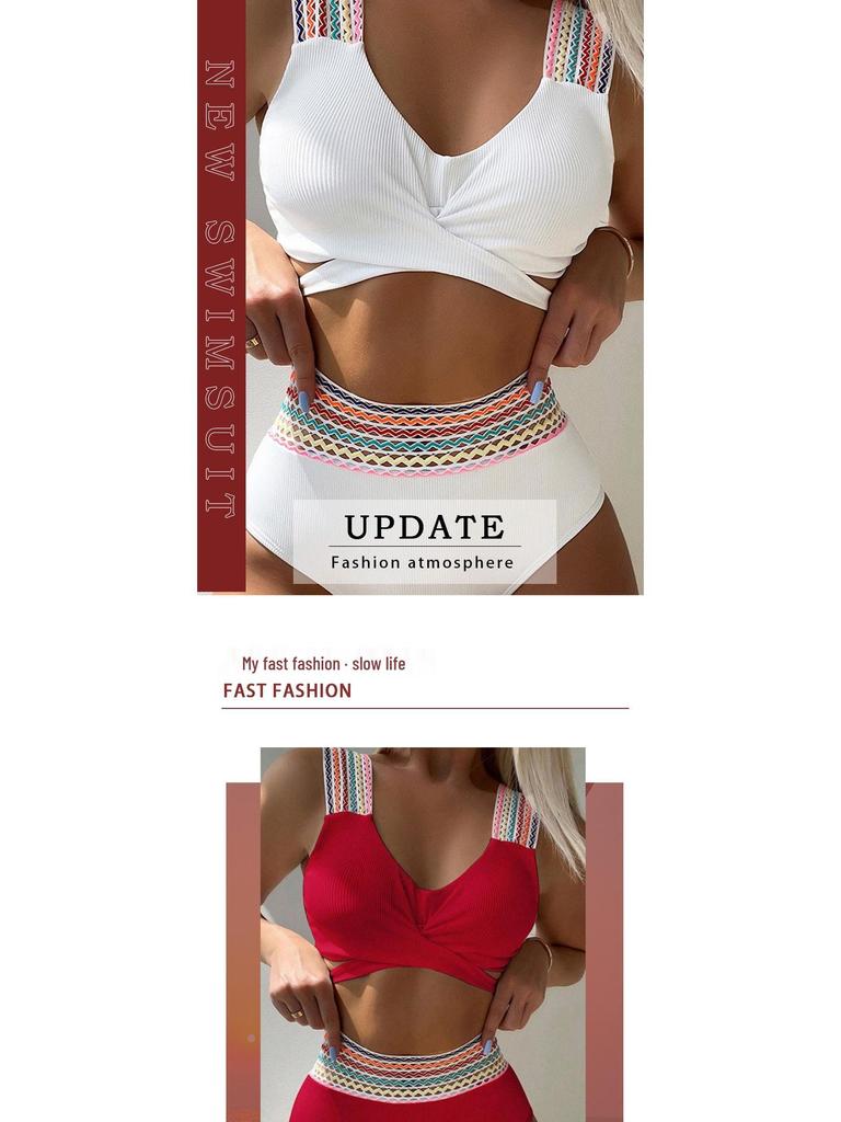 European & American High-End Sexy Tie-Up Bikini Swimsuit for Women