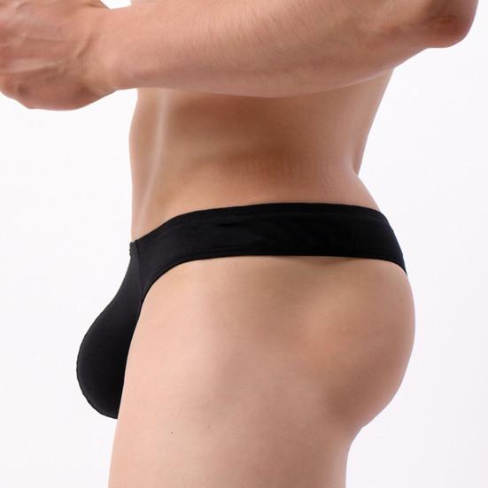 Xiaobudian Men Thong, Low-Waisted T-Shaped Cut Briefs, U Convex Supportive Pouch Panties, Elastic Fit No Slip Lightweight Underwear for Daily Wear