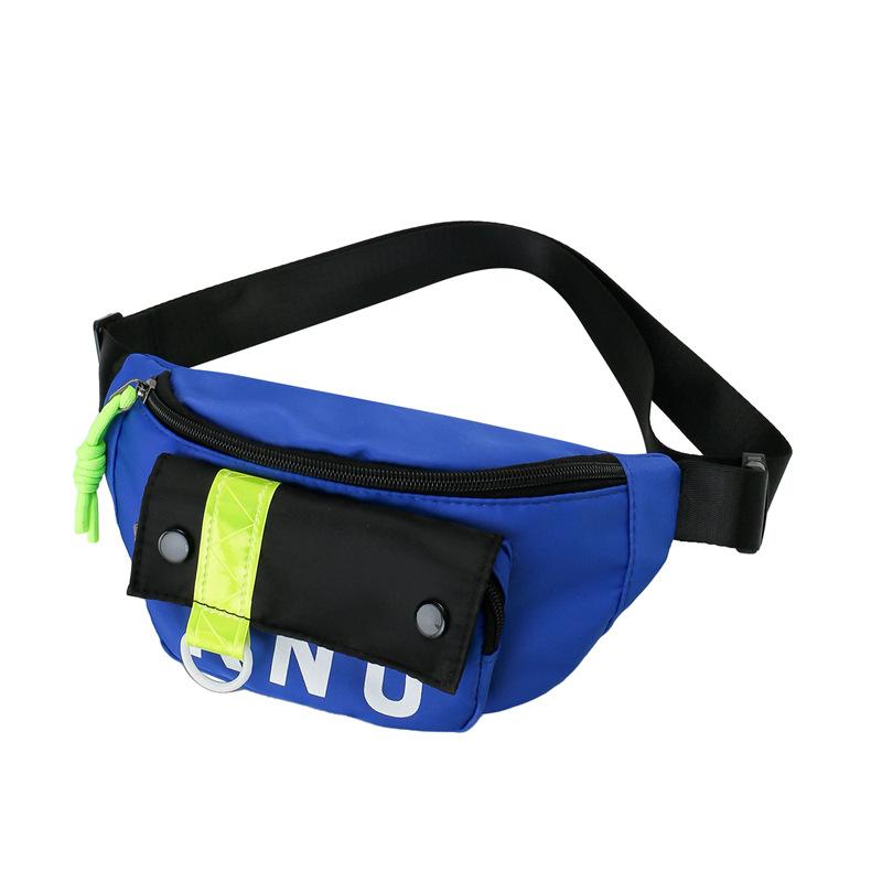 

Современная детская нагрудная сумка нейтрального пола из прочного нейлонового материала с забавными буквенными принтами для любых случаев синий