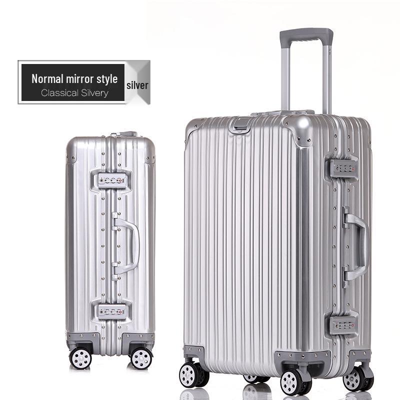 20-Inch Aluminum-Magnesium Alloy Carry-On Suitcase with Password Lock and Metal Frame