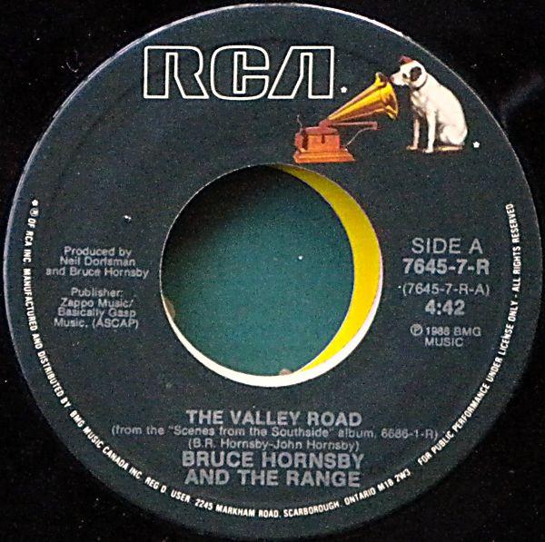 

7inch Record BRUCE HORNSBY THE RANGE Valley Road 76457R RCA 1988 Canada Rock Used