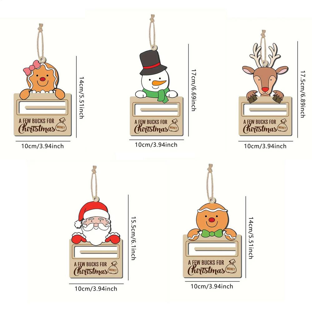Weihnachts-Geldhalter-Schmuckstücke Bargeldhalter Weihnachts-Geldklammer Weihnachts-Geldhalter-Dekoration 5 Stück Weihnachtsbaum