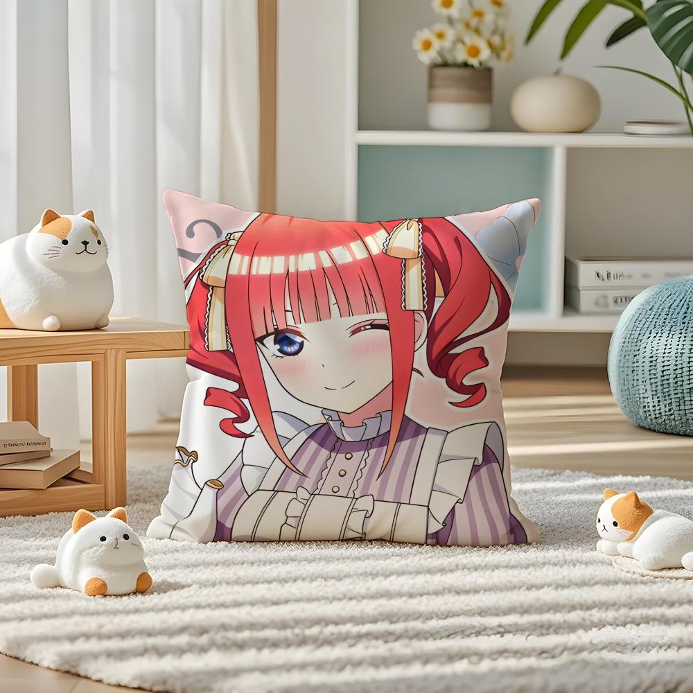 The Quintessential Quintuplets Pillow Case Silky Elegant Comfort Sofa Bed Invisible Zipper
