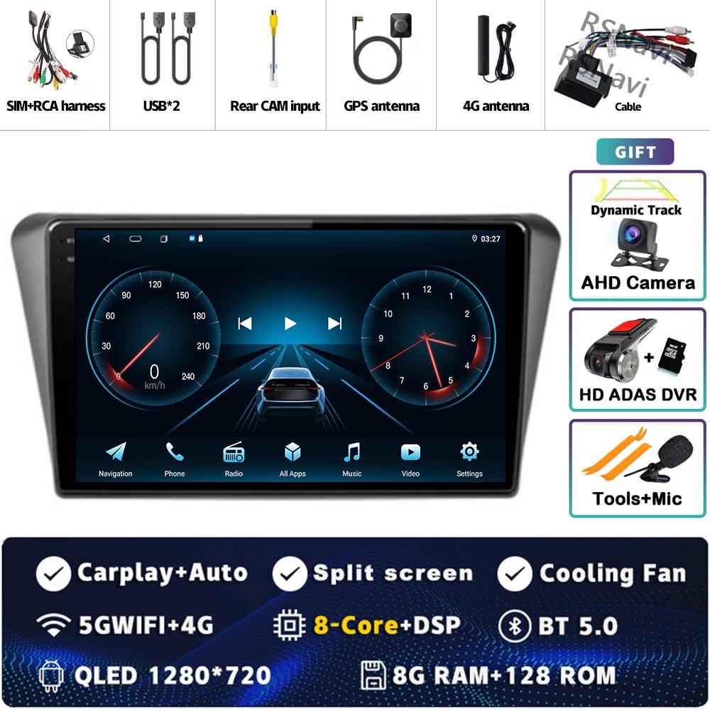 9" Android 14 Carplay Car Radio For Peugeot 408 2014 - 2018 Multimedia Video Player Navigation GPS Stereo 2Din DVD 360 Camera BT