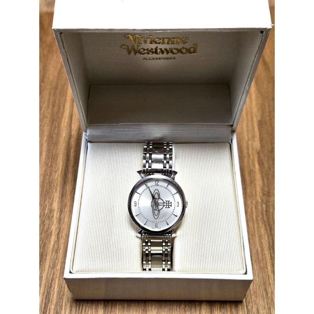 Used Vivienne Westwood Analog Watch Silver Box with Instruction Manual