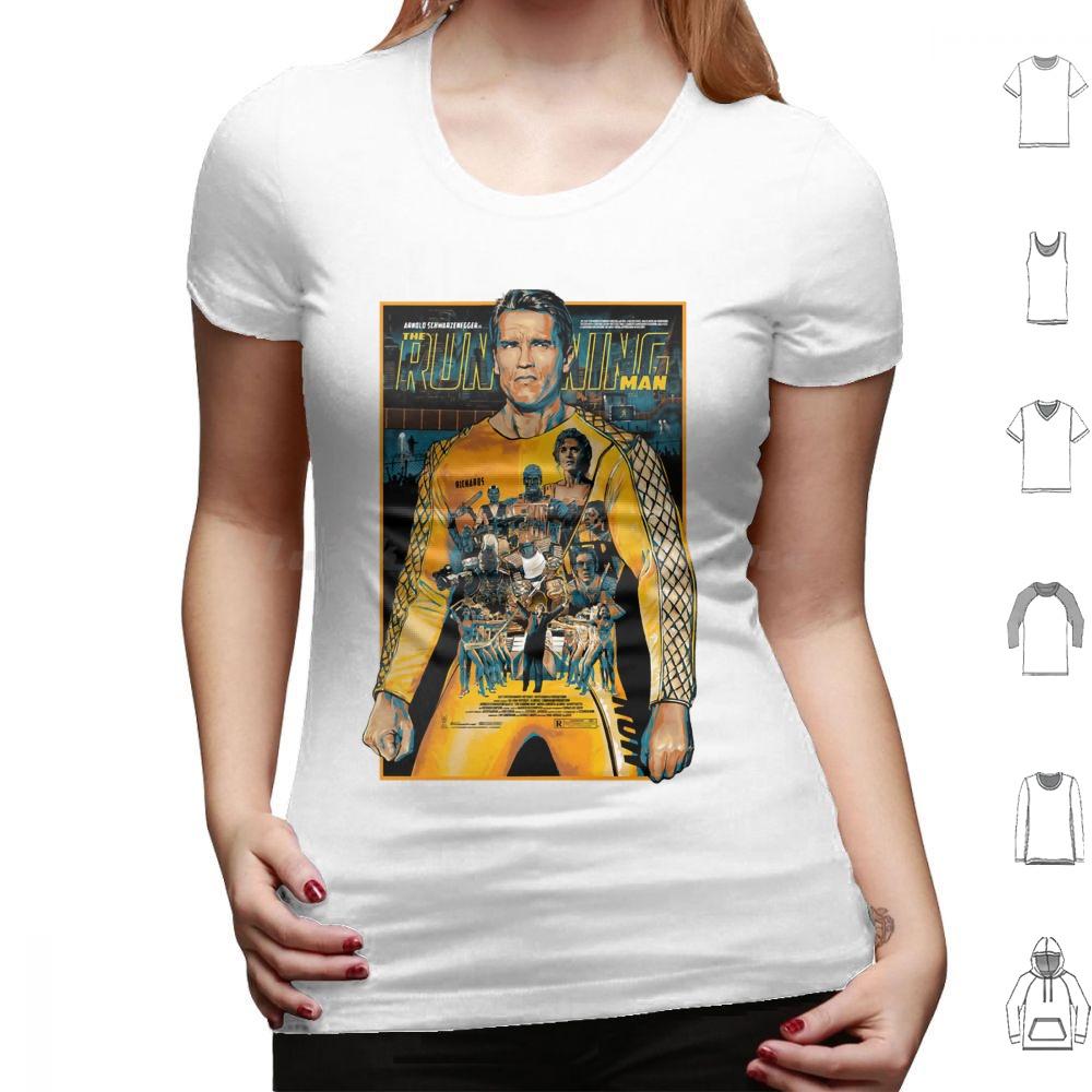 The Running Man Poster T Shirt Big Size 100 Cotton The Running Man Arnie Schwarzenegger Movie Action 80s Retro Geek Arnold