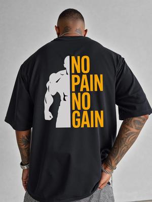 No Pain No Gain Gym Workout Graphic T-Shirt Fitness Motivation Tee Unisex