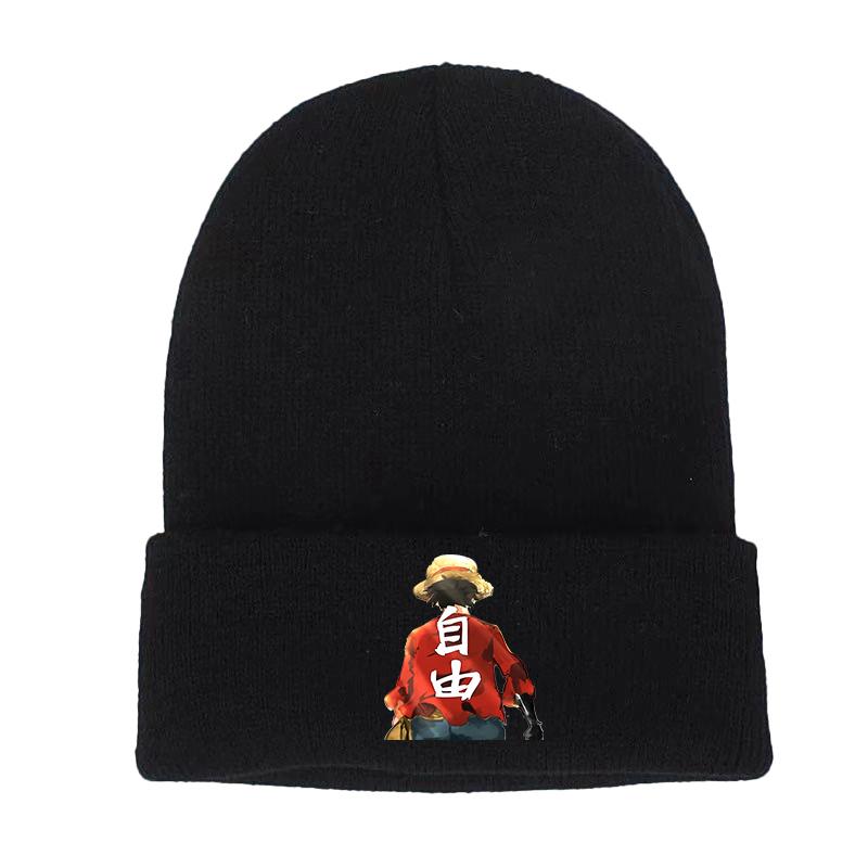Janpanese Anime Winter Hats for Unisex Luffy New Beanies Knitted Hat Autumn Female Beanie Caps Warmer Bonnet Ladies Casual Cap