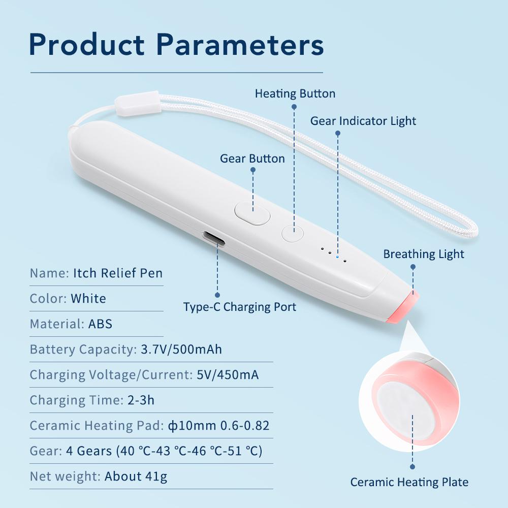 Natural Portable Mosquito & Insect Bite Relief Itching Pen Rechargeable Anti-Itch Solution for Bug Bites Suitable for Adults