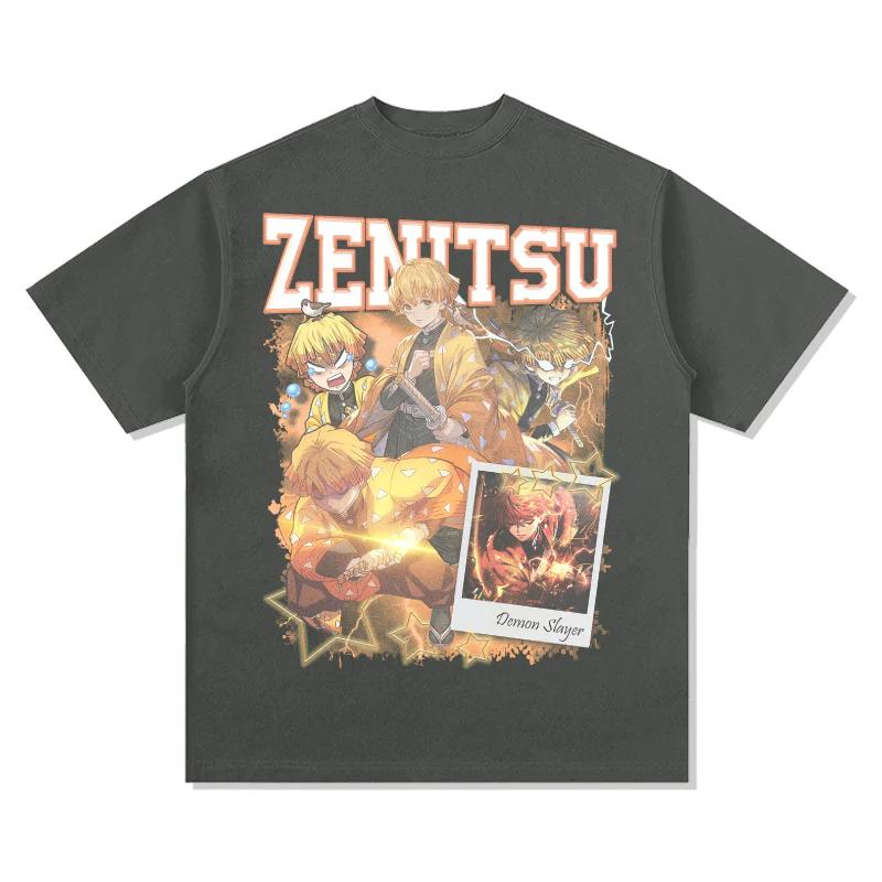 Demon Slayer Japanese Anime Pure Cotton Tshirt Summer Men and Women Anime Enthusiasts Fashion Casual Retro Short Sleeve Tshirt