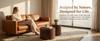 2-Piece Nesting Round Coffee Table Set, Tree Stump Drum Accent, No Assembly, Swirl Grain for Living Room, Modern Farmhouse Home Decor, Brown Pommele