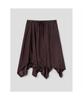 Anggae Unbalanced Satin Skirt Brown