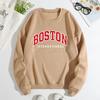 Autumn Letter "Boston International" Printed Hoodies Fashionable Casual Classic Sports Long Sleeved Women's Hoodies