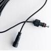 Black Solar Extension Cable Double Hole 16.4FT (5M) Extension Cord for Outdoor Copper Wire Weatherproof Outdoor Lighting Cable
