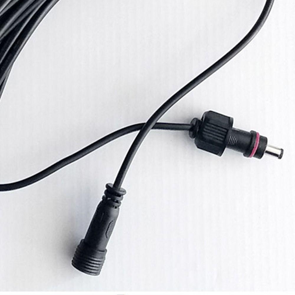 Black Solar Extension Cable Double Hole 16.4FT (5M) Extension Cord for Outdoor Copper Wire Weatherproof Outdoor Lighting Cable