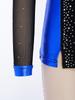 Boys V Neck Long Sleeve Shiny Metallic Color Block Figure Skating Top