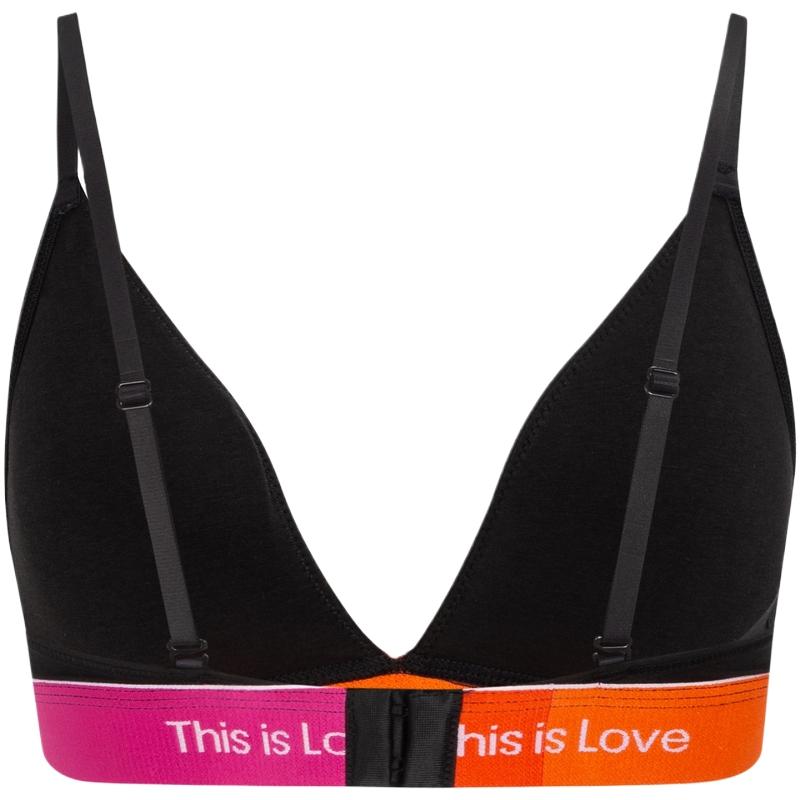 Calvin Klein Rainbow Modern Gravity Wireless Removable Padding Triangle Bra Women underwear Space-Black QF7254-UB1