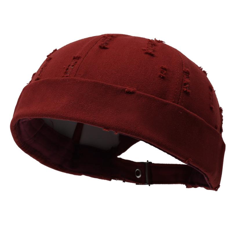 New retro and old ripped landlord hat brimless personalized hip-hop melon hat outdoor casual yuppi hat men's and women's hats