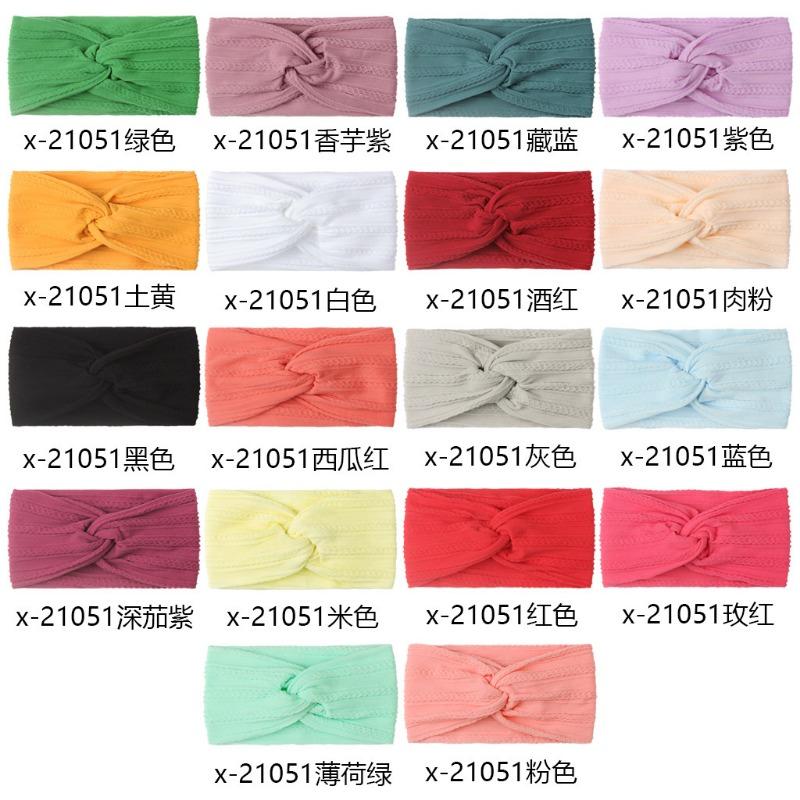

Children s nylon knotted cross headband cute baby new headscarf hair accessories jacquard wide edge baby headband