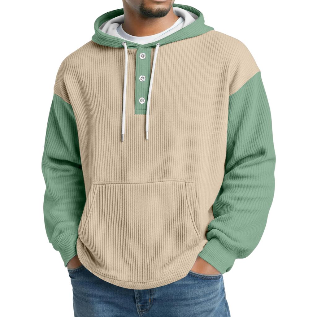 Men's Knit Hooded Sweatshirt Casual Long-Sleeve Sweatshirt