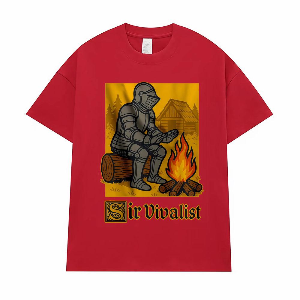 

Funny Sir Vivalist Knight Meme Gift Merch T Shirts Men Women Summer Vintage Short Sleeve Tee Shirt Comfort Cotton Loose T-shirts S