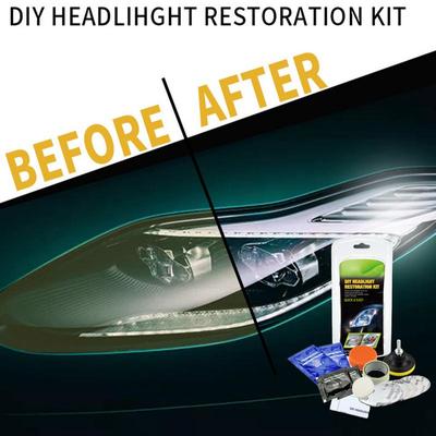 Kit de lustruire a farurilor Instrument de reparare a farurilor de mașină pentru lustruirea farurilor Instrumentul de renovare a zgârieturilor din sticlă pentru faruri de mașină include bandă de mascare