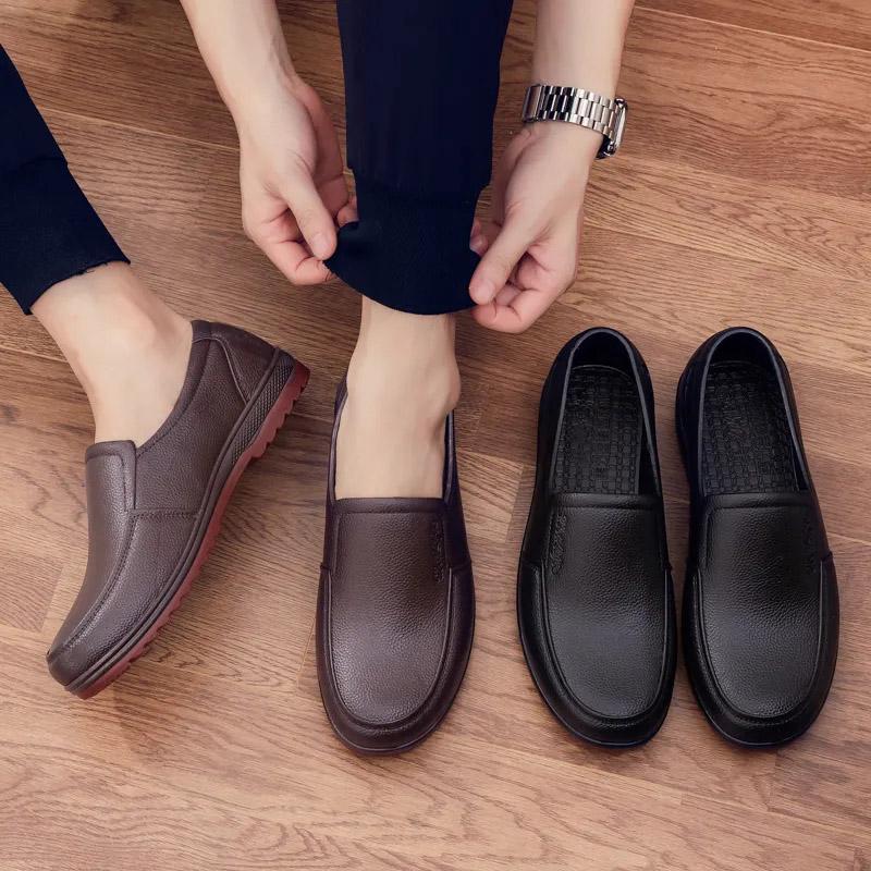 Plastic Beef Tendon Bottom Rain Boots Men's Low-top Short Tube Non-slip Shoes Fishing Site Waterproof Shoes and Boots Kitchen Work Shoes