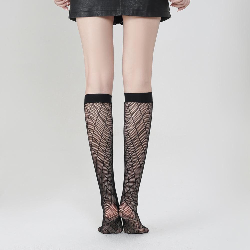 Women's Anti-Snag Diamond Mid-Tube Socks - Thin, Calf-Length Summer Socks (5012)