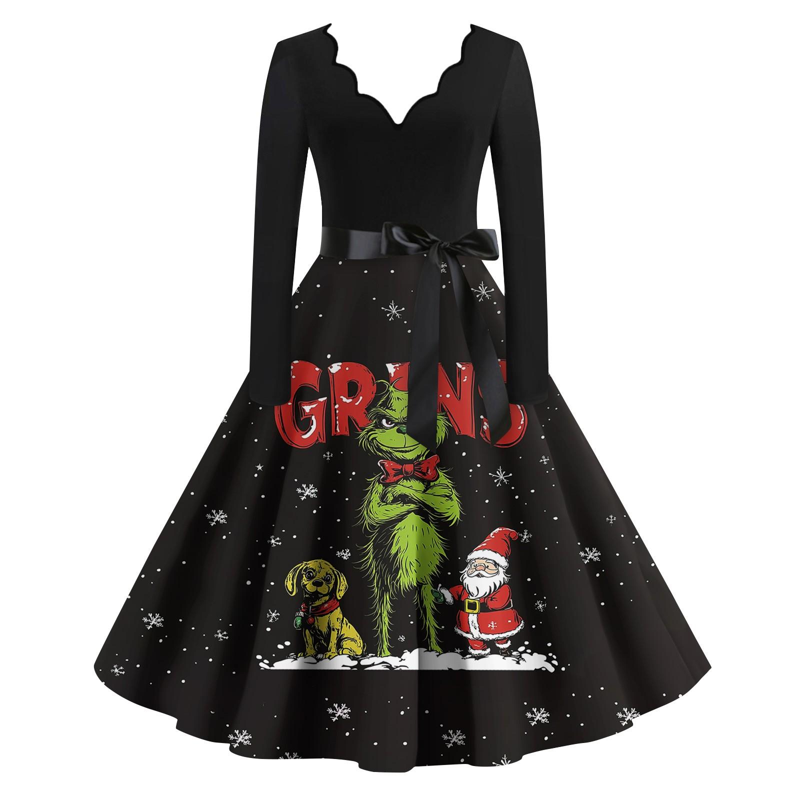 Женское повседневное модное платье с длинным рукавом и принтом — фото 4