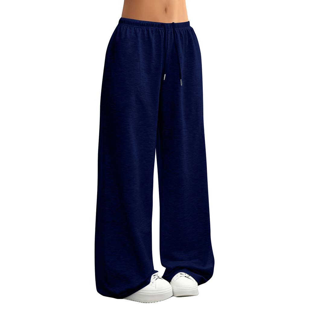 Damen Weitbeinige Sporthose, Lockere Straight-Leg Freizeithose, Sportliche Jogginghose
