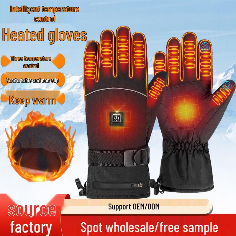 Winter Heated Touchscreen Cycling & Skiing Gloves: Thick, Warm, Electric Charging Heating Gloves for Outdoor Use.