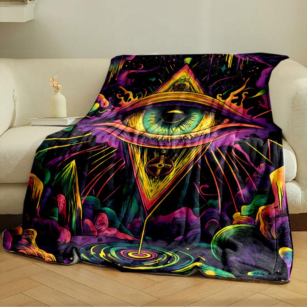 Psychedelic Eye Art Blanket for All Seasons Blanket Lunch Break Throw Gift