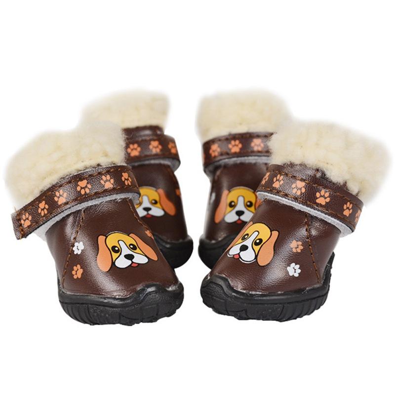 Shoes For Dogs Winter Pet Dog Shoes For Small Dogs Warm Snow Boots Waterproof Fur Non Slip Chihuahua Shoes Reflective Dog Boots
