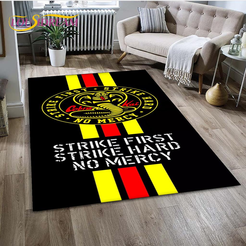 Dywan TV Karate Cobra Kai Amanda Duży, Dywan do Salonu Sypialni Sofa Mata pod Drzwi Dekoracja, Mata Podłogowa Antypoślizgowa do Zabawy dla Dzieci