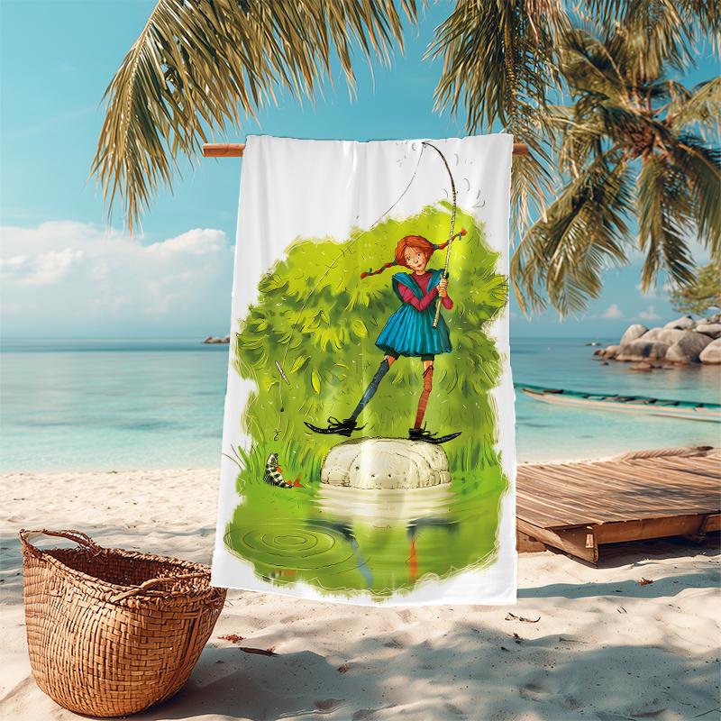 1Pc Girl Monkey Friend Beach Towel Microfiber Beach Towel Thin Absorbent For Beach Swimming Yoga Bath Sports 0917276