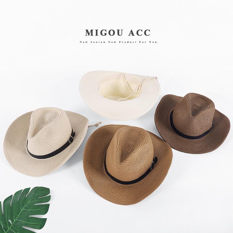 Men's outdoor sunscreen visor travel foldable cowboy hat parent-child beach hat sun hat