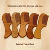 Beiyou Peach Wood Hair Comb with Handle for Seniors