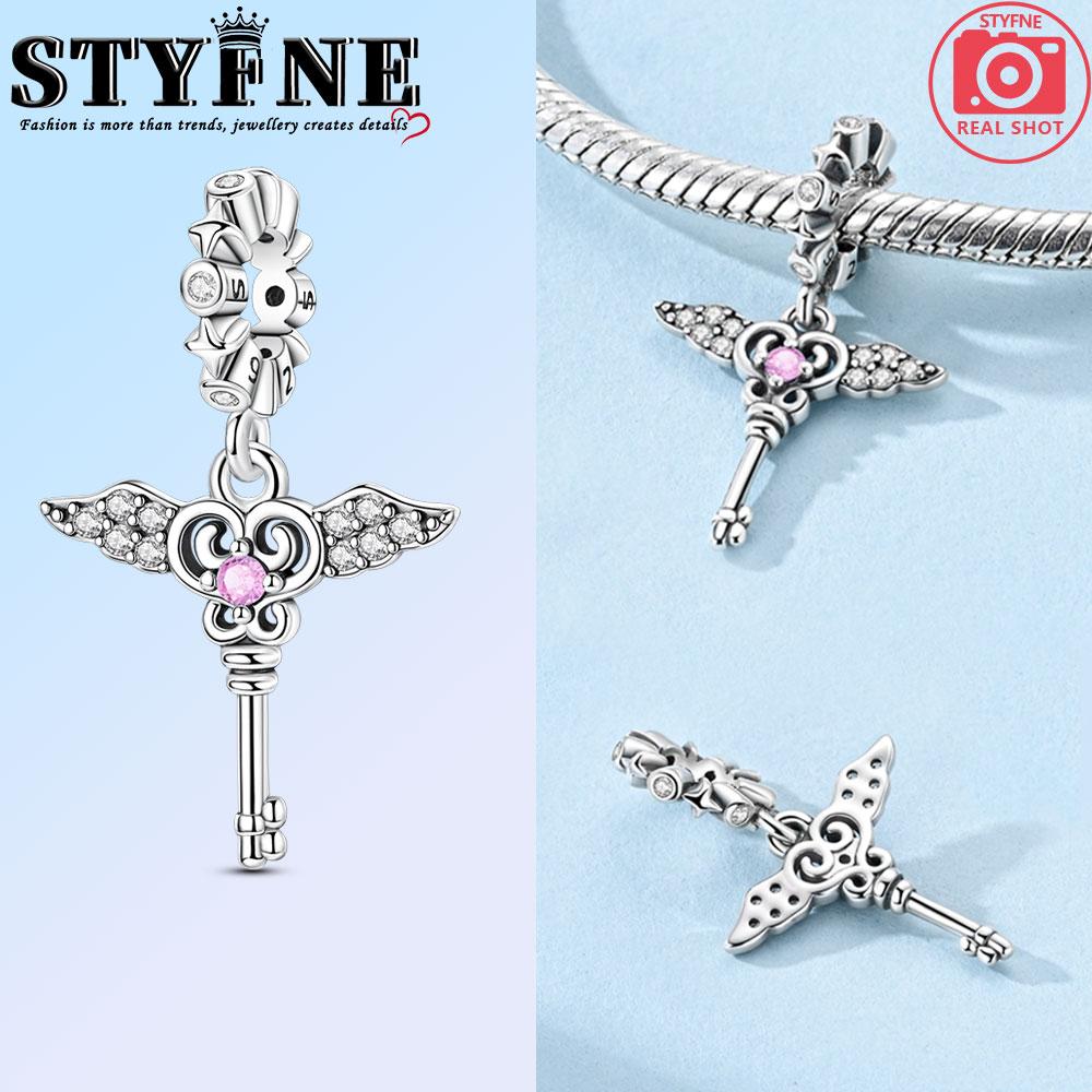 100% Real Copper Original Pink Wings Heart Key Charms Colorful Tree Of Life Bead Fit Bracelet Diy Jewelry Gift