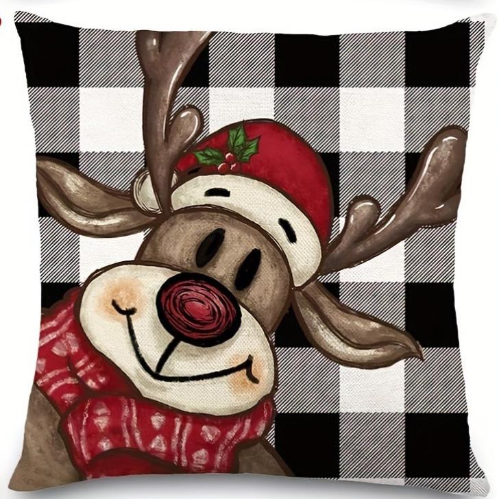 Festliche Weihnachtskissenbezüge: Schneemann-, Noel-, Hallo Winter- und Rudolph-Designs! Sofakissenbezug Neujahrs-Heimdekoration