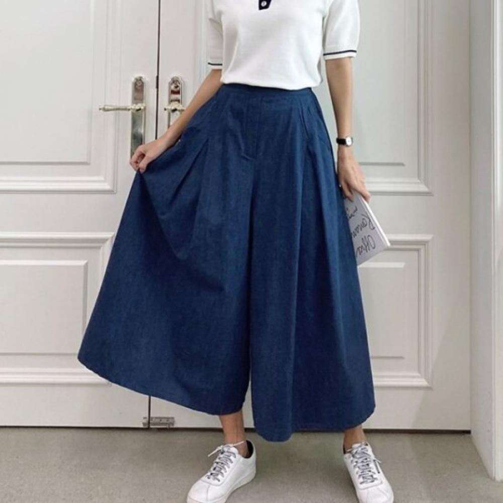New ArrivAls Open Run A Line Culotte Denim pAnts 9 Bu
